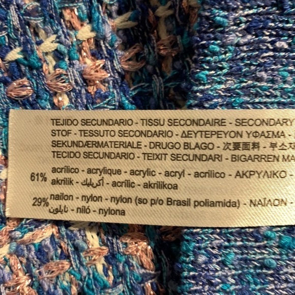 NWT. Zara Blue Metallic Thread Shorts Size S, L. - Picture 6 of 9